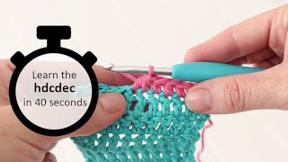 How to crochet the Half Double Crochet Decrease stitch hdcdec [upl. by Attenev992]