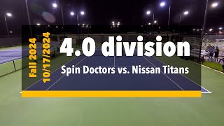 40 div  Spin Doctors vs Nissan Titans 10172024  Guam tennis [upl. by Kceb]