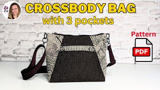 DIY Crossbody bag with pockets and PDF pattern [upl. by Ahsikam847]