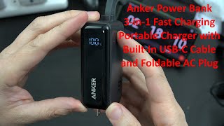 Anker Fusion 30W Power Bank 3in1 Portable Charger with BuiltIn USBC Cable and Foldable AC Plug [upl. by Haidej]