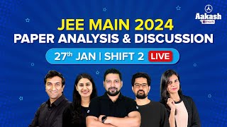 JEE Main 2024 Paper Analysis and Discussion  27th Jan Shift 2 [upl. by Zumwalt]