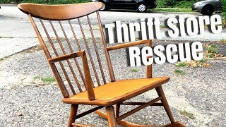 Thrift Store Rescue 6  Repairing a Vintage Rocking Chair [upl. by Anitsrihc]