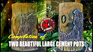 COMPILATION OF 2 LARGE BEAUTIFUL CEMENT POTS  COMPILACIÓN DE 2 HERMOSAS MACETAS DE CEMENTO GRANDES [upl. by Guss]