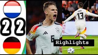 Niederlande gegen Deutschland 22 amp Alle Tore Highlights amp Deniz Undav  Joshua kimimich Tore [upl. by Roswell]