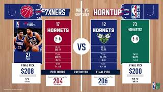 76ers vs Hornets prediction odds pick for NBA Cup 2024 [upl. by Lu]