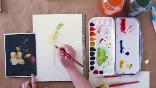 Watercolor Freesia Tutorial  Paint Delicate Spring Blooms [upl. by Sears479]