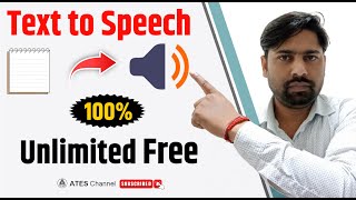 Unlimited Text To Speech Ai Free  Text to Speech For YouTube Videos  quotTTS Openai Freequot ATES [upl. by Aeirdna826]