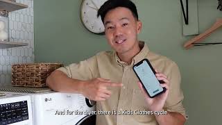 LG ThinQ App ThinQ Care  Expert Advice Pairing Washer amp Dryer Cycles [upl. by Gabriell606]