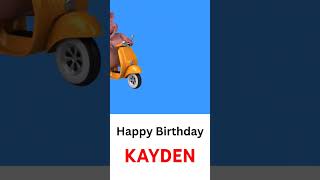 Happy Birthday Kayden Pig on scooter ecard Share a Birthday Song The Modern Birthday Song [upl. by Yessej]