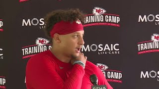 Patrick Mahomes talks at Chiefs training camp July 25 [upl. by Dosh]