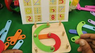 Kidology Wooden Letter Number Construction Puzzle Toy 1 to 10 [upl. by Friedland]