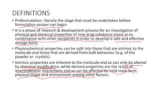 Preformulation lect 1 [upl. by Aeslehc]