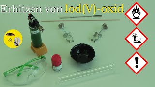 Erhitzen von IodVoxid Reaktion Energetik amp Glimmspanprobe [upl. by Abita]