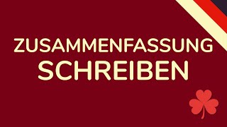 ZUSAMMENFASSUNG SCHREIBEN DEUTSCH schnell amp einfach erklärt animiert 🇩🇪 [upl. by Behre]