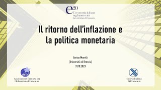 Il ritorno dellInflazione e la politica monetaria  Enrico Marelli UniBS [upl. by Diraj]