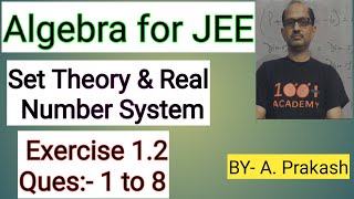 Cengage Algebra Sol Chap1set Theory quotConcept Application Ex 12quot JEE MATHS [upl. by Colbye]