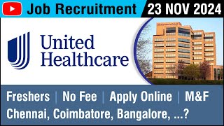 Job  UnitedHealth Group  United HealthCare Services  23 NOV 2024  Freshers  No Fee  in Tamil [upl. by Iarised]