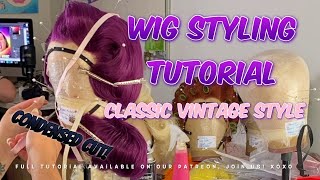 Wig Styling Tutorial Timelapse  Classic Vintage Style  StyledbyEsther [upl. by Bikales24]