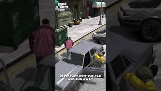 What happens if you throw a grenade at NPCs car in GTA games gta [upl. by Bahe80]