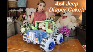 Thoms 4x4 Jeep Diaper Cake Tutorial [upl. by Llenrahc138]