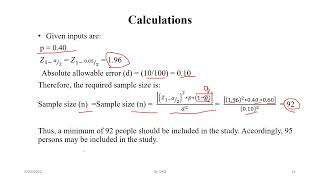 Minimum sample size calculation for prevalence study [upl. by Malonis]