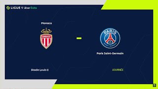 AS Monaco vs Paris SaintGermain  Stade Louis II  202324 Ligue 1  PES 2021 [upl. by Delores746]