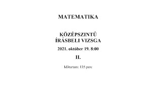 Középszintű matek érettségi 2021 október 19  IIA [upl. by Asyle14]