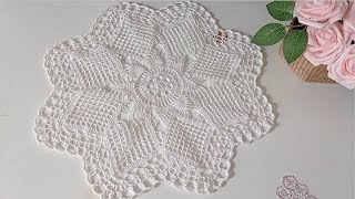 Tapete o Centro de Mesa Tejido a crochet Paso a Paso Tejer Fácil y Rápido Patrón de Ganchillo [upl. by Adler]