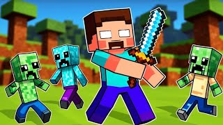 Herobrine  A Hero of Minecraft How He Helps Steve and the Villagers [upl. by Dena]