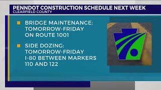 PennDOT releases construction schedule for Clearfield County this week [upl. by Ladew291]