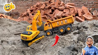 🚜 Toy Bulldozer vs Mud amp Sand 🏗️ Loading Frenzy 🚚 Dump Truck Adventure 😂 [upl. by Anelrats]