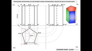 Proiezioni ortogonali di un prisma a base pentagonale [upl. by Cello]