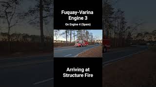 FuquayVarina Engine 3 Arriving at Structure Fire  1292024  Angier NC [upl. by Viv]