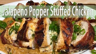 JALAPENO POPPER STUFFED CHICKEN  TURNING AN APPETIZER INTO DINNER [upl. by Aliemaj]