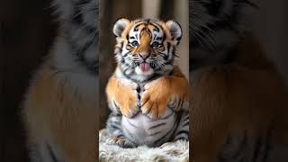 The Tiger Cub’s Royal Seat”tigershortsnaturefunnycute [upl. by Anelyak892]