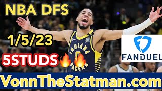 NBA DFS 1523 Fanduel 5STUDS🔥🔥 [upl. by Robbyn371]