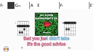 ALANIS MORISSETTE Ironic FCN GUITAR CHORDS amp LYRICS [upl. by Asenaj576]