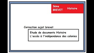 3ème Brevet Correction étude de documents Antilles Guyane 2021 Histoire [upl. by Ddet842]