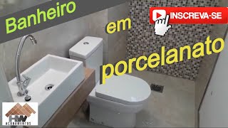 Banheiro porcelanato120x60cm e pastilha de vidro [upl. by Enilatan383]