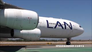 LAN Airlines Airbus A340313X CCCQA Taxi and Takeoff [upl. by Nesmat]