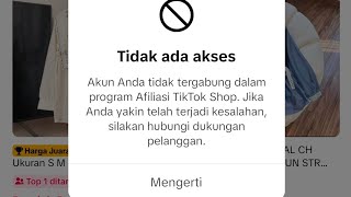 Cara mengatasi kendala tidak ada akses di afliatte tiktok daftar pemula affiliate tiktok tokped [upl. by Piderit]