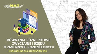 Równania różniczkowe zwyczajne I rzędu zmiennych rozdzielonych [upl. by Adlar181]