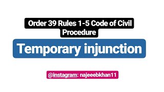 Temporary injunction Order 39 Rules 15 CPC [upl. by Linnell]