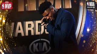 Giannis Antetokounmpo Gets EMOTIONAL During Kia MVP Speech  2019 NBA Awards [upl. by Spanjian775]