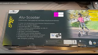 Aldi Tretroller von Crane ausgepackt und ausprobiert Kickscooter [upl. by Nwahsirhc274]