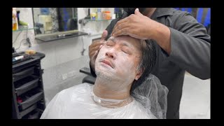 Dubai 6 Barber Chair Head Massage and Facial Scrub ASMR [upl. by Linnette670]