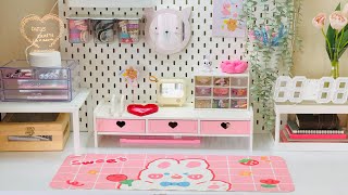 Cute desk makeover  ftikea  youtubefeed deskmakeover desksetup diy cute asmr organizing [upl. by Lanos919]