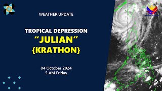 Press Briefing Tropical Depression JulianPH KRATHON 500 AM Update October 4 2024 Friday [upl. by Dupuy]