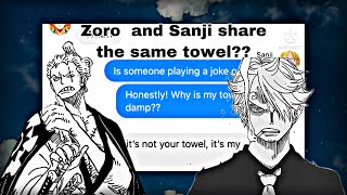 Sanji and Zoro share a towel  New Girl Skit  One Piece [upl. by Akinert646]