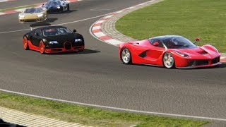 Battle Bugatti Veyron Super Sport vs Ferrari LaFerrari Racing at NurburgringNordschleife [upl. by Dionne775]